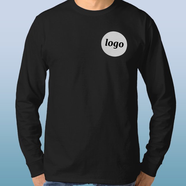 Camiseta Logotipo simples Promocional para empresas (Logo and custom text business promotional t-shirt)