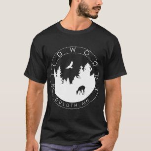 Camiseta Logotipo T do Wildwoods dos homens (cores escuras)