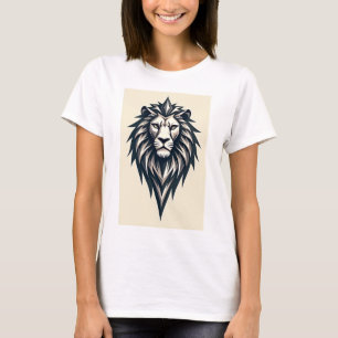 Camiseta Logotipo T-ShirtLion: uma craf de leão, em negrito