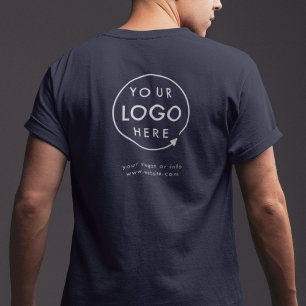 Camiseta Logotipo traseiro   Marinho Azul Business Funciona