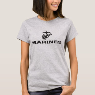 Camiseta Logotipo USMC empilhado - Preto