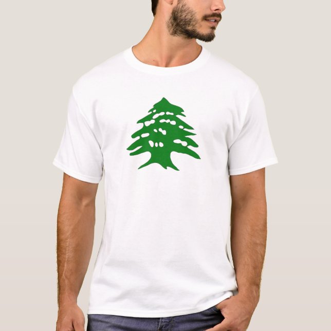 Camiseta Logotipo verde cedar arz do Líbano (Frente)