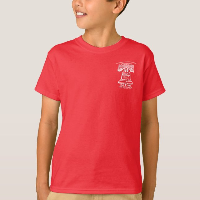 Camiseta Logotipo vermelho do programa Juventude de trás (Frente)