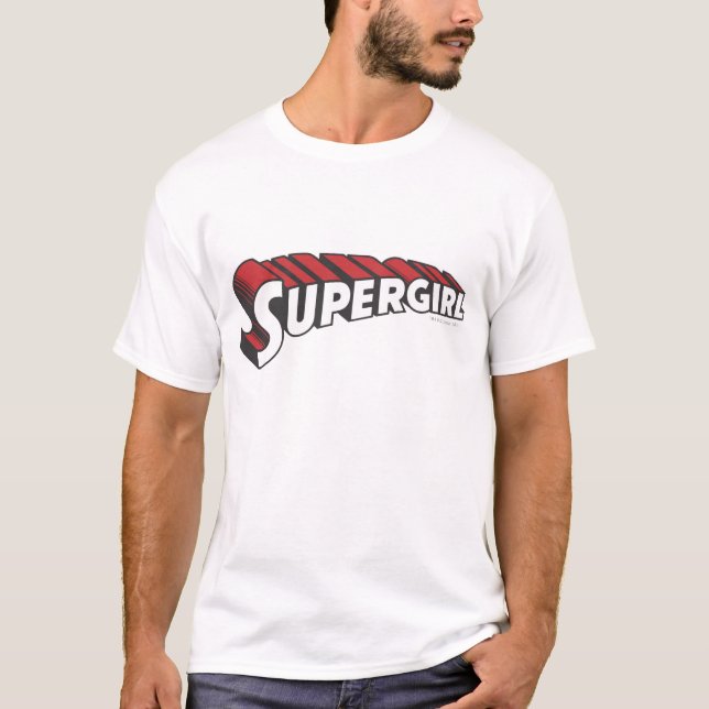 Camiseta Logotipo vermelho e branco de Supergirl (Frente)