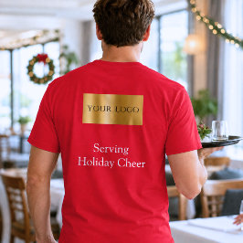 Camiseta Logotipo Vermelho Natal Equipe de Atendimento Bar