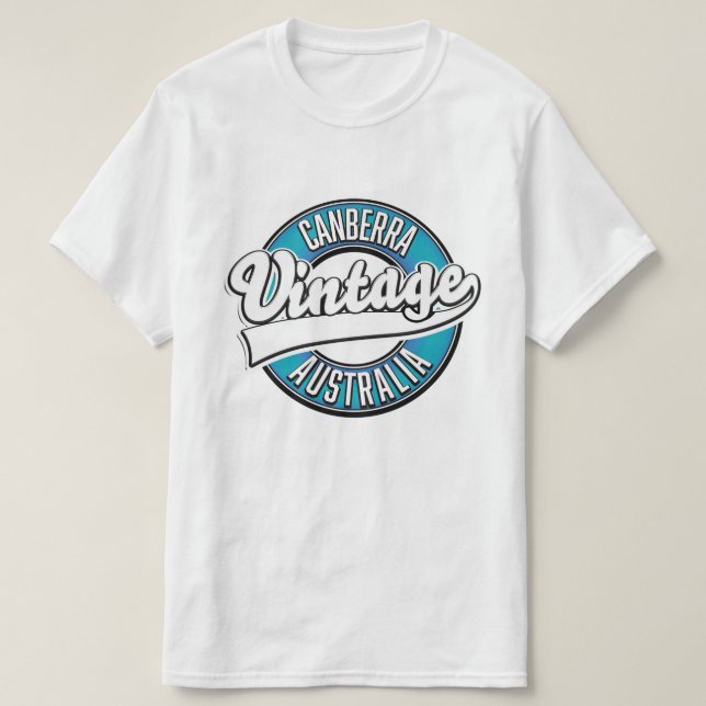 Camiseta logotipo vintage de Canberra Austrália (Frente do Design)