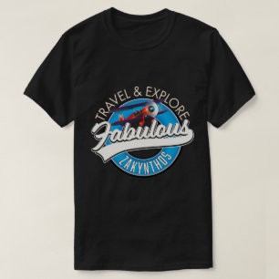 Camiseta Logotipo Zakynthos em um belo estilo retrô.