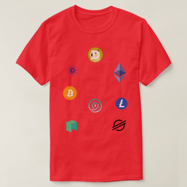 Camiseta Logotipos de criptomoeda (Frente do Design)