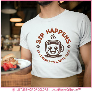 Camiseta Loja de Café com Logotipo Personalizado Barista Pr