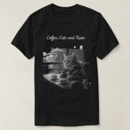 Camiseta Loja de café Gatos e Chuva gato