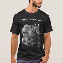 Camiseta Loja de café Gatos e Chuva gato