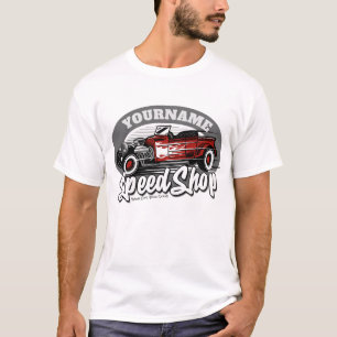 Camiseta Loja de Velocidade Rockabilly Roadster Personaliza