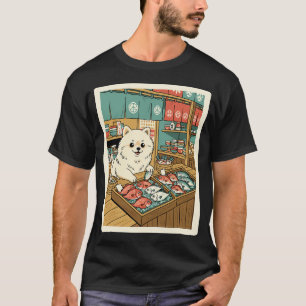 Camiseta Loja Japonesa Mercado de Peixes Cachorro Fofinho I