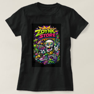 Camiseta LOJAZOYNK Crânio Risonho Com Óculos de Sol 0045657
