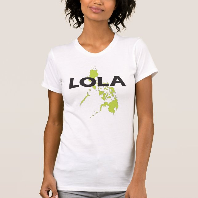 Camiseta Lola com mapa de Filipinas (Frente)