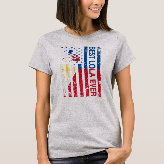 Camiseta Lola Filipino Avó Filipinas Americano (Frente)