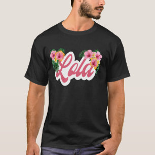 Camiseta Lola Filipino Vovó Flores Tropicais Lola