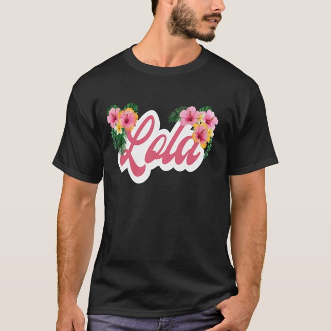 Camiseta Lola Filipino Vovó Flores Tropicais Lola (Frente)