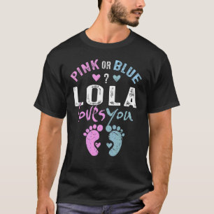 Camiseta Lola rosa ou azul ama vovó para vovô