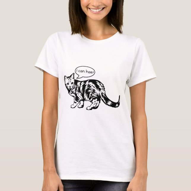 Camiseta lolcat - eu posso tenho? (Frente)