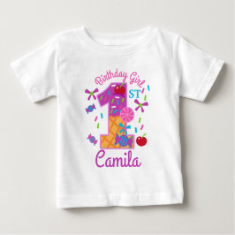 Camiseta Lolipe de Primeiro Aniversário da Candyland