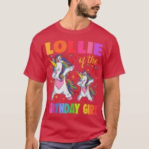 Camiseta Lollie Of The Birthday Girl Mother Gift Unicorn Bi