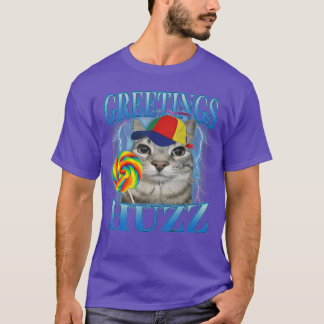 Camiseta Lollipop Cat Meme Greetings Huzz Funny Silly Cats 