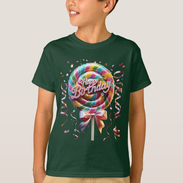 Camiseta Lollipop, Streamers e Confetti (Frente)