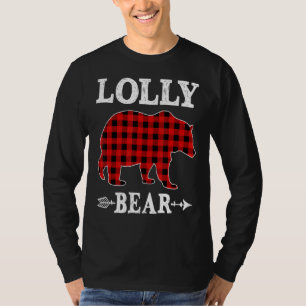 Camiseta Lolly Bear Christmas Pajama Red Xadrez Buffalo Fam
