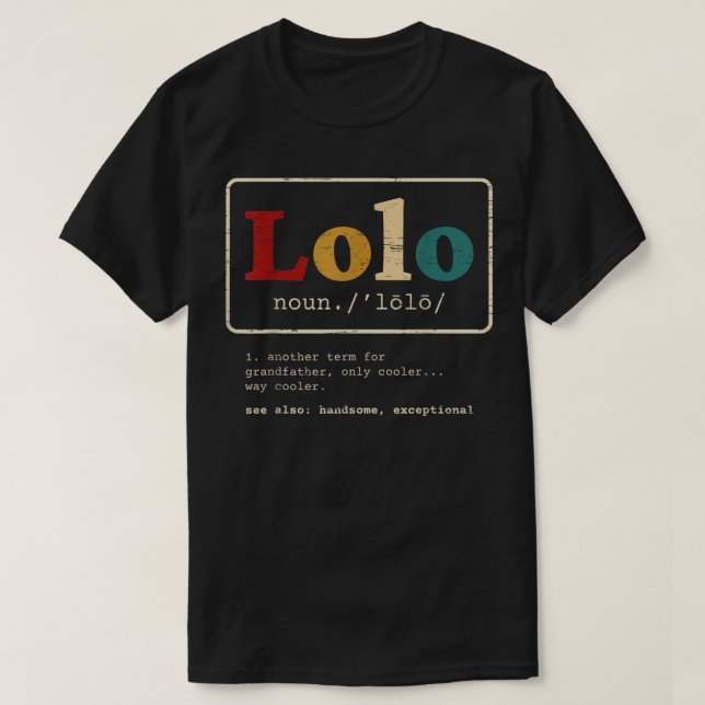 Camiseta Lolo Definição Vovô Filipino para Pinoy (Frente do Design)