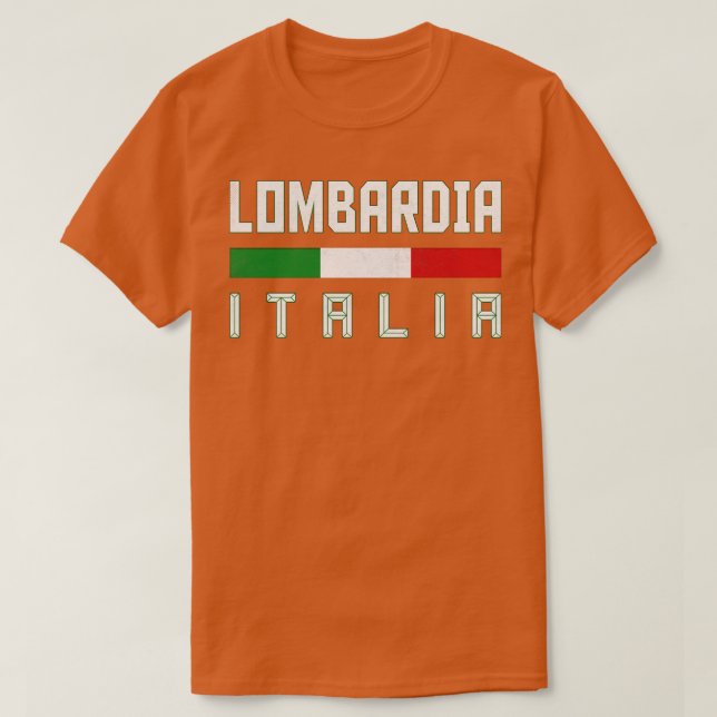 Camiseta Lombardia Itália Tipografia Design (Frente do Design)