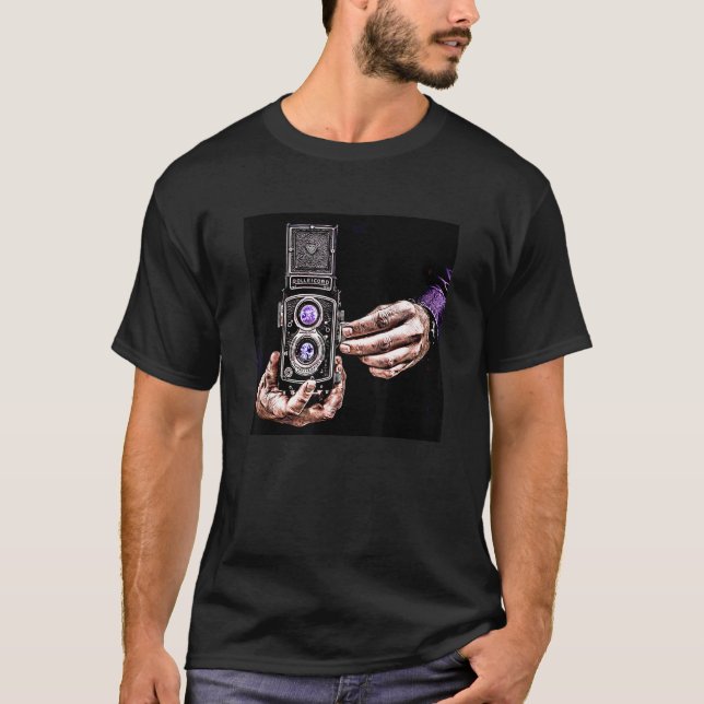 Camiseta Lomografia Clássica de Câmera Reflex de Lente Gême (Frente)