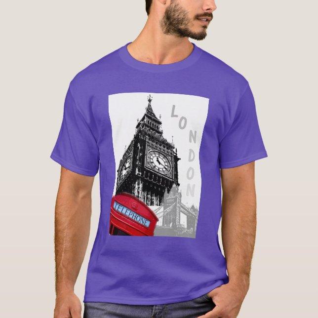 Camiseta London Big Ben Clock Torre Moderna Elegante (Frente)