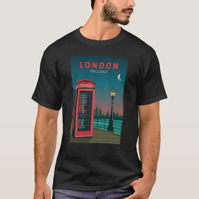 Camiseta London England Retro Viagem Art Vintage (Frente)