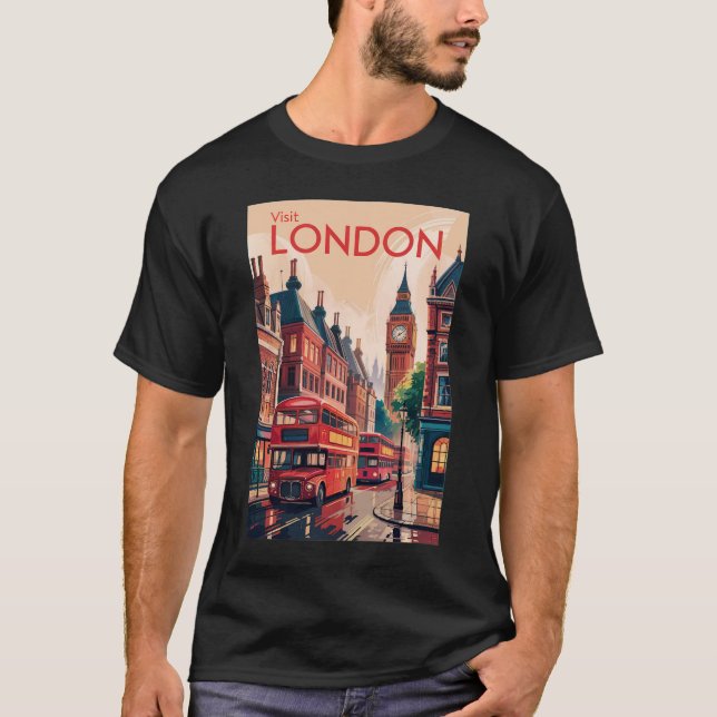 Camiseta London England Viagem Art Vintage (Frente)