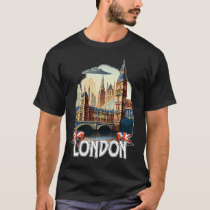 Camiseta London Landscape Graphist Tourist Souvenir Inglate