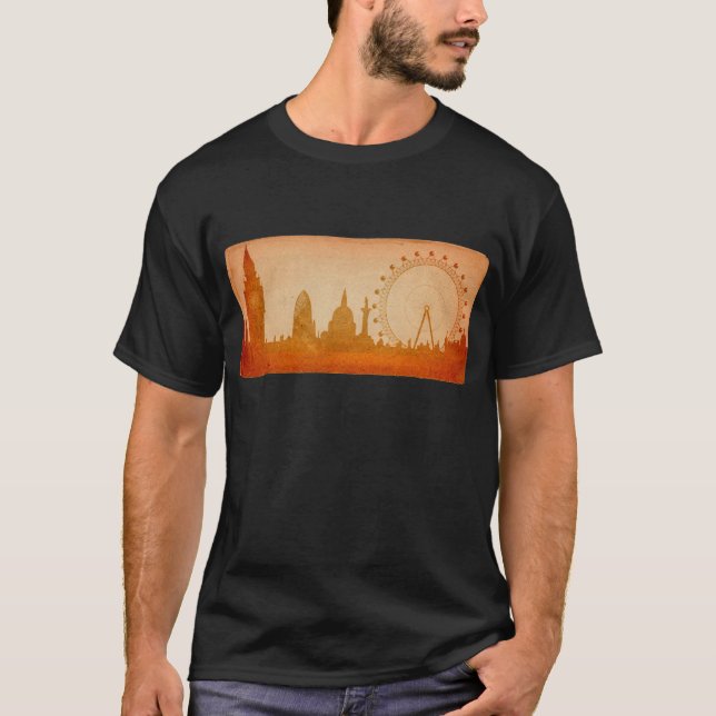 Camiseta London Skyline Vintage (Frente)