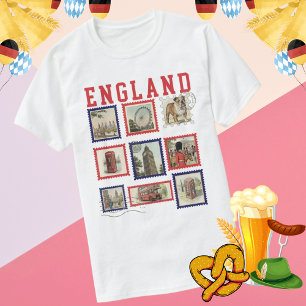 Camiseta London Stamp Collage UK Souvenir Viagens vintage
