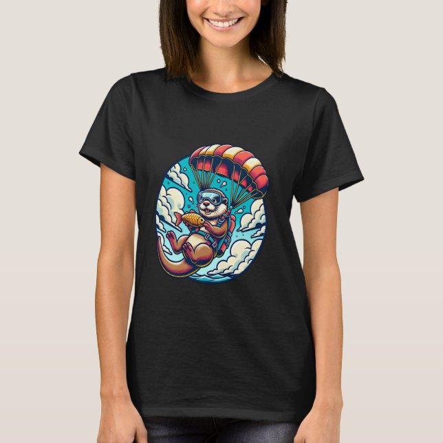 Camiseta Londra com Paraquedas e Aventura de Peixe (Frente)