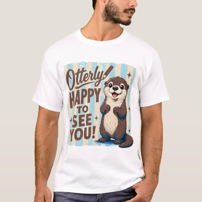 Camiseta Londra Sorridente Fofa "Feliz em Ver Você (Frente)