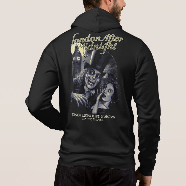 Camiseta Londres depois da meia-noite Clássica Horror Hoodi (Verso)