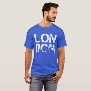 Camiseta Londres Desgastado Com pontos turísticos famosos