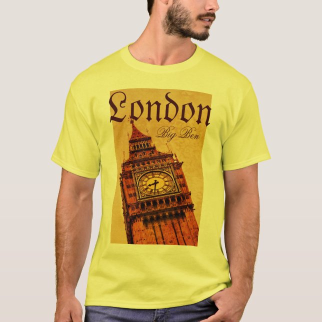 Camiseta Londres, grunge de Big Ben (Frente)