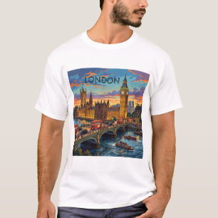 Camiseta Londres Inglaterra Viagem Arte Vintage 