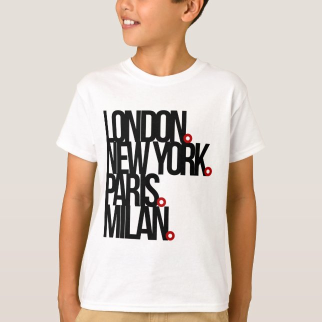 Camiseta Londres Nova Iorque Paris Milão (Frente)