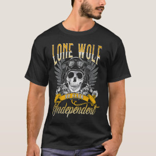 Camiseta Lone Wolf No Club Independent Motorcycle Biker Sk
