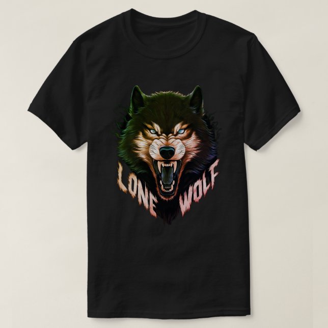 Camiseta Lone Wolf Wild Wolf Head (Frente do Design)