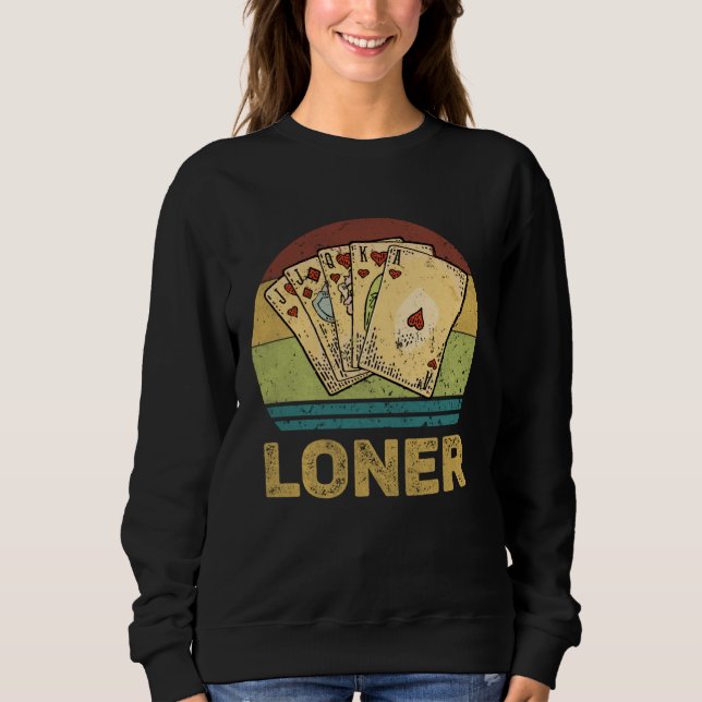 Camiseta Loner Vintage  Euchre Card Game (Frente)
