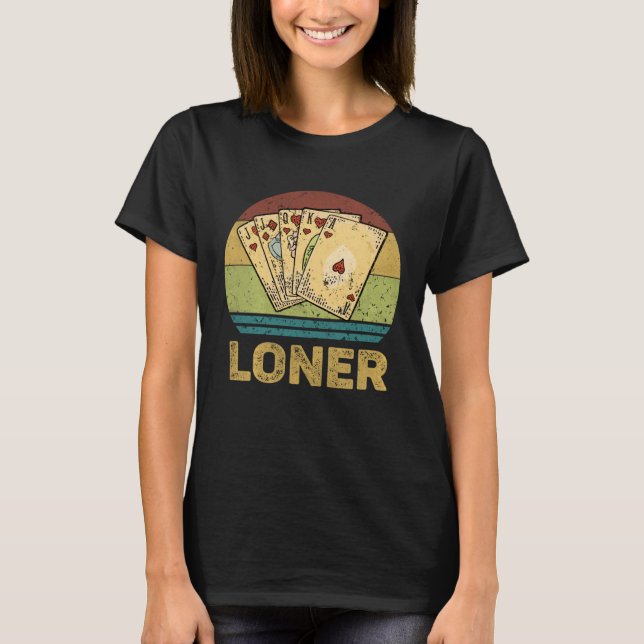 Camiseta Loner Vintage  Euchre Card Game (Frente)