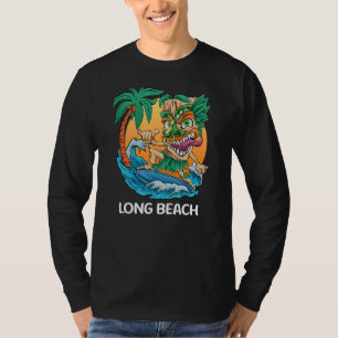 Camiseta Long Beach California Palm Tree Surfing Beach Vaca